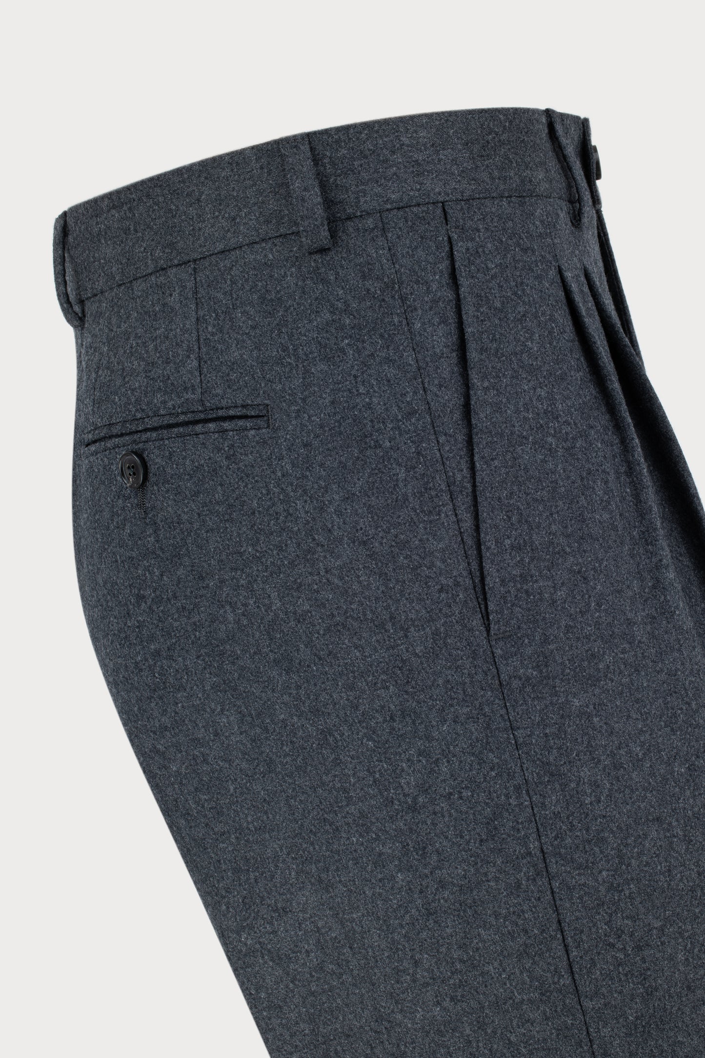 Szare flanelowe spodnie męskie Vesuvio z szeroką nogawką