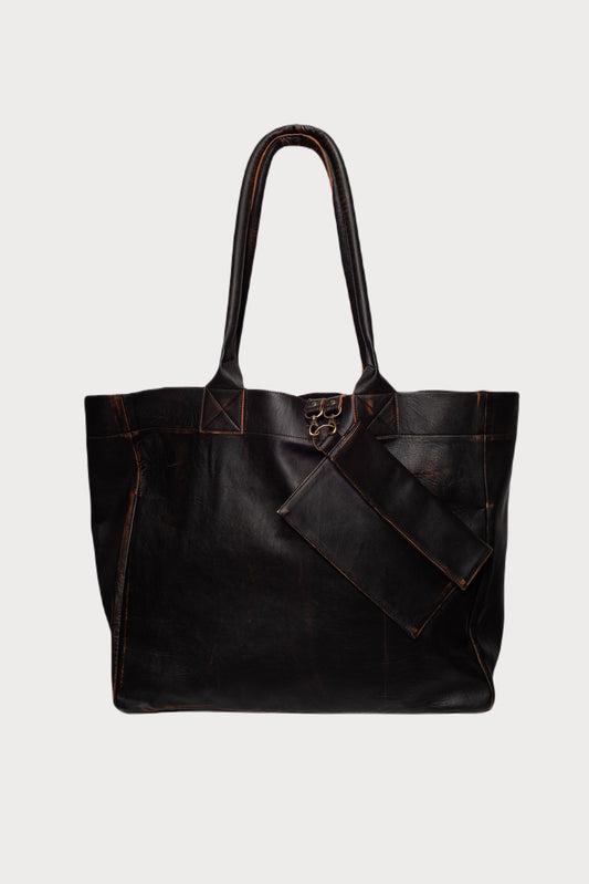 Duża skórzana torba shopper w kolorze ,,rusty black”