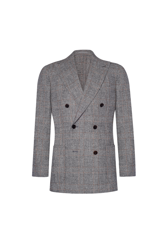 Marynarka dwurzędowa w kratę Marcello