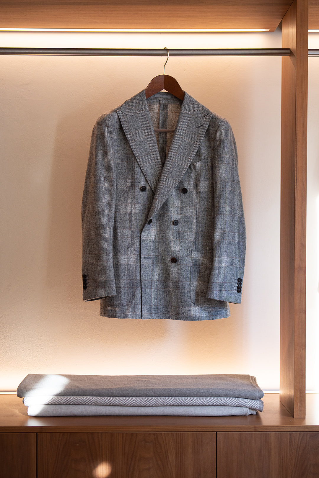 Marynarka dwurzędowa w kratę Marcello