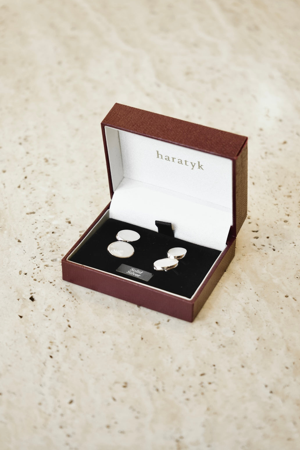 Spinki do mankietów ze srebra z masą perłową